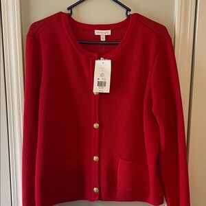Crown & Ivy Red Cardigan Sweater
